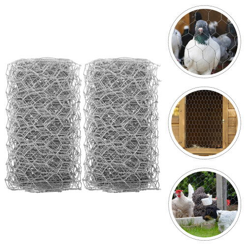 2pcs Garden Wire Mesh For Livestock Breeding Silver Hexagonal 2