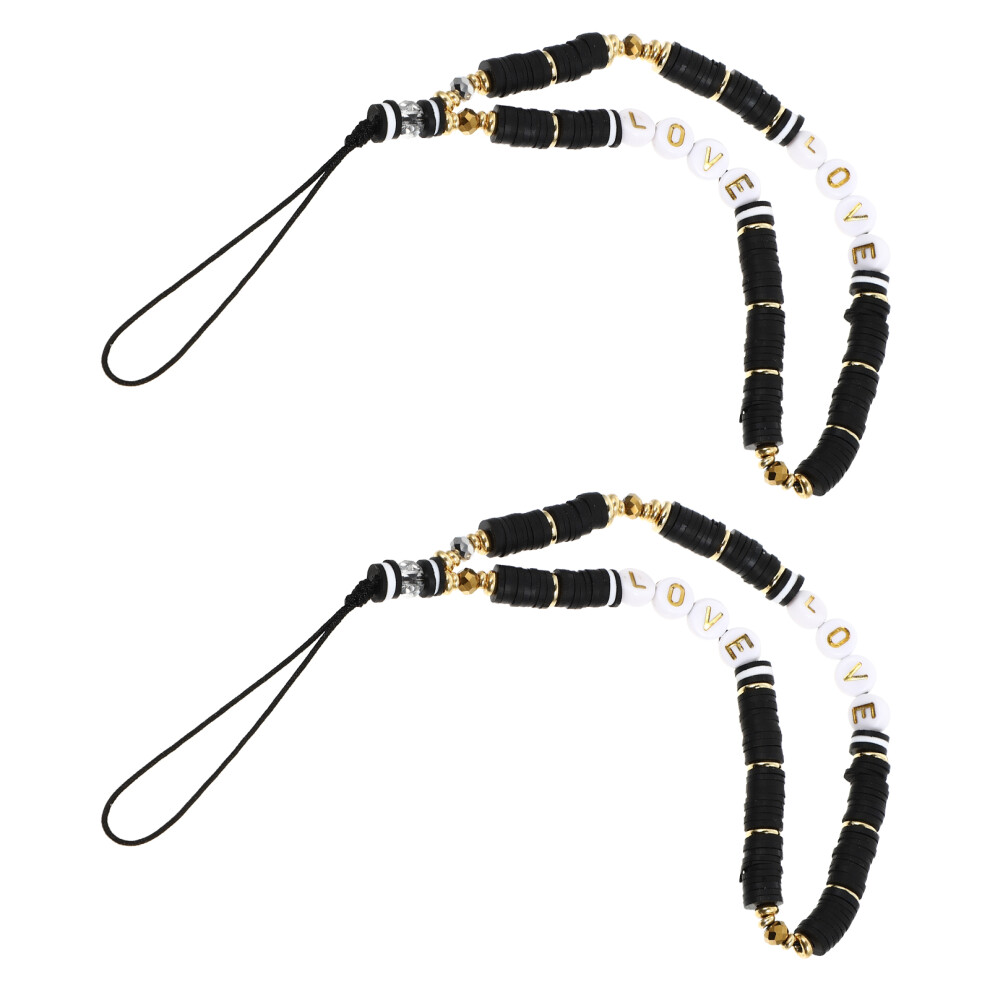 2Pcs Creative Mobile Phone Chain Pendant Delicate Mobile Phone Lanyard 3394247800095