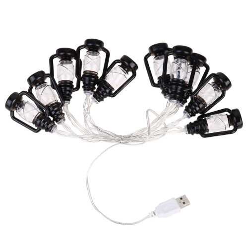 10 Leds Kerosene Lamp String Festoon Lights Outdoor Usb Charging