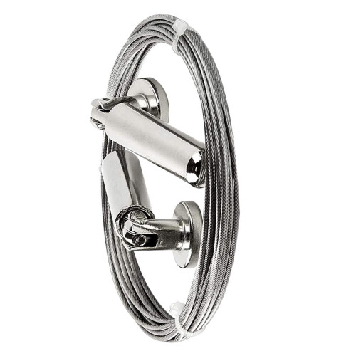 Curtain Wire Rod Silver 1 Set 78.7x0.8in