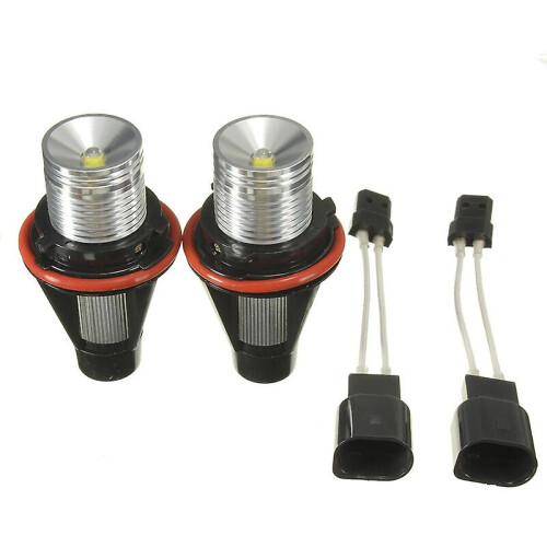 (As show, One size) 2pcs LED Angel Eyes Halo Ring 10W White Bulb for BMW E39 E53 E60 E63 E64 E65