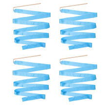 Raindrops Ribbon Sky-Blue Silk With Wooden Stick For Gymnastics 4pcs