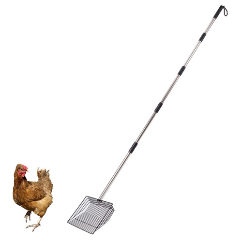 Adjustable Telescoping Metal Shovel for Poultry Waste-20X20