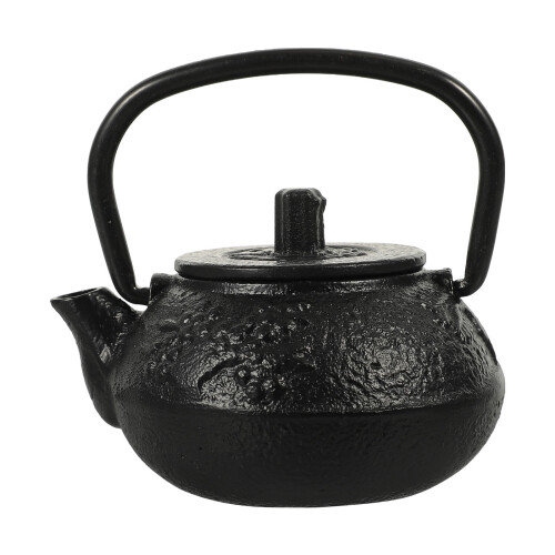 Black Cast Iron Mini Teapot Decorative Tea Kettle for Home Office