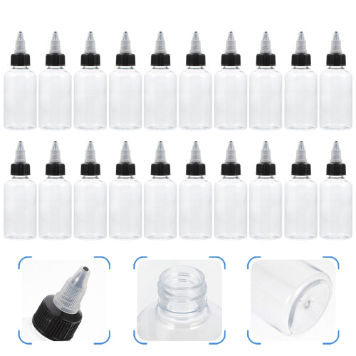 20 pezzi bottiglie da 50 ml trasparenti per sigillante e 2