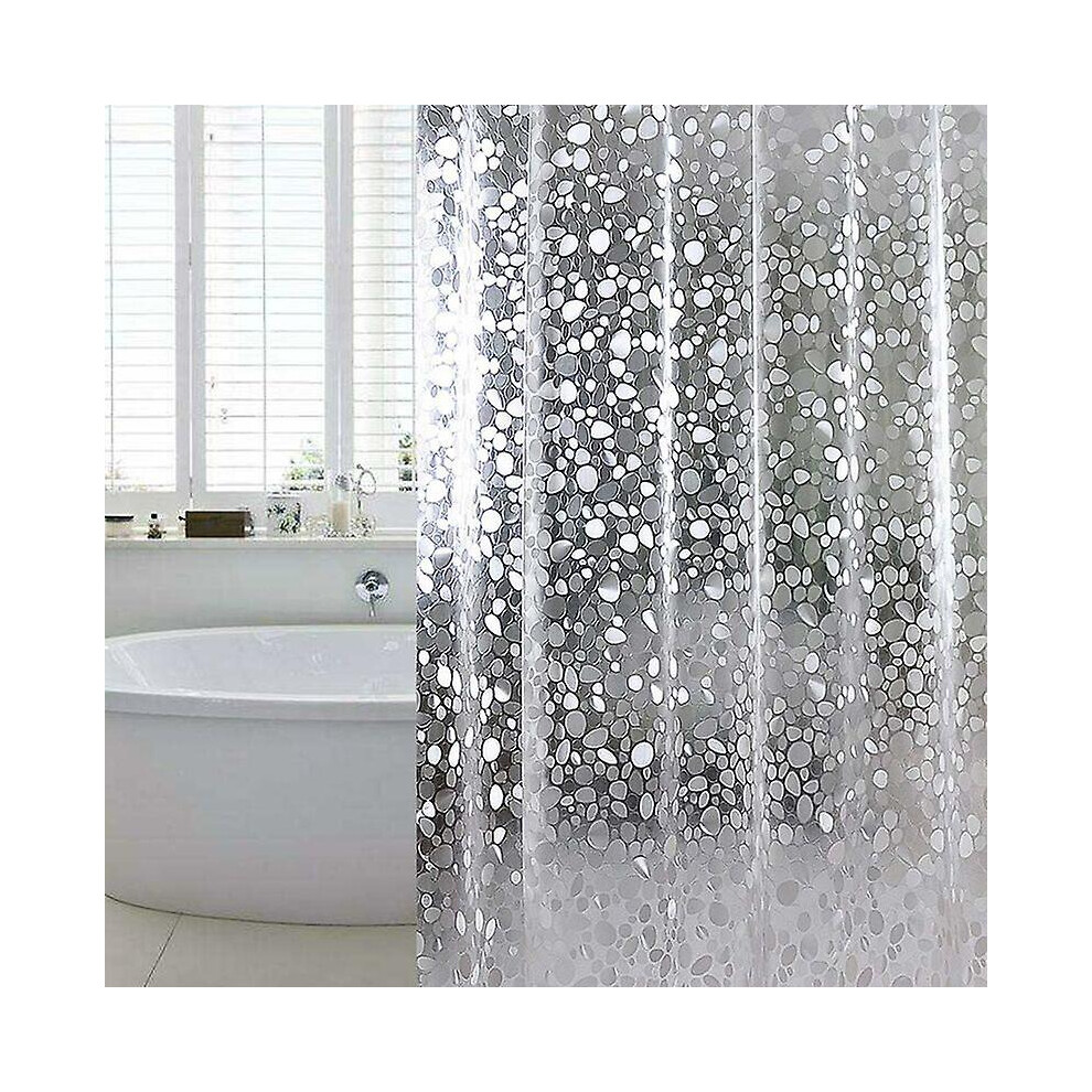 Kikidex (As Show, One Size) Shower Curtain, Mildew Proof, Bathtub Waterproof, 100% Eva, Shower Curtain Rings - 180 X 180 Cm