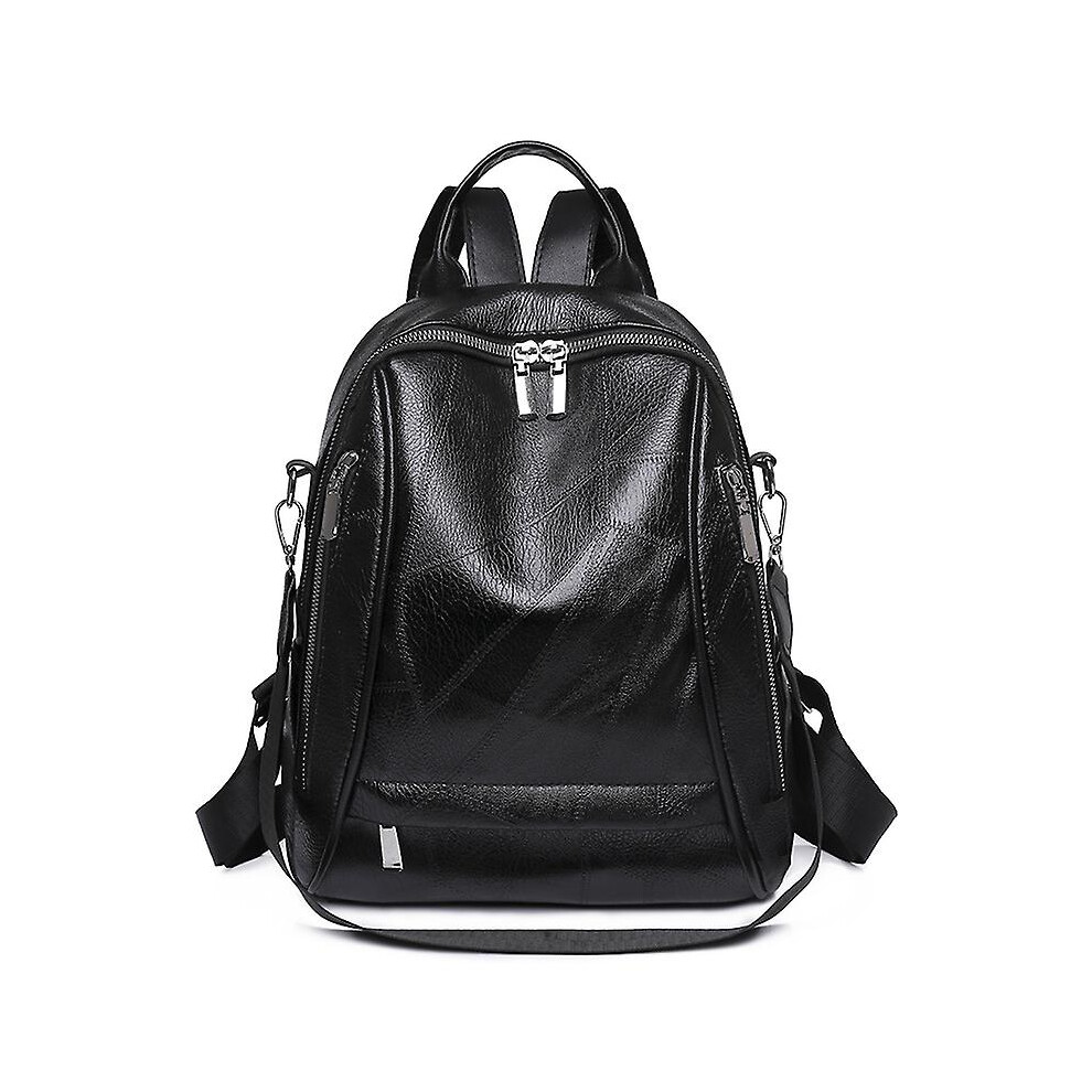 Kikidex (As Show, One Size) Women's Pu Backpack School Bag Waterproof Anti-Theft Black