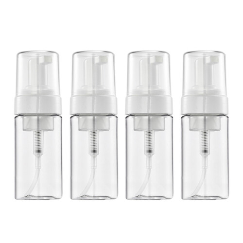 4Pcs Transparent Dispenser Pump Bottles Refillable Travel Containers