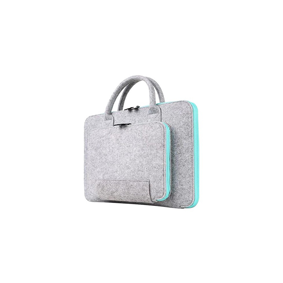 Felt Universal Laptop Bag For 11-Inch Macbook Air Pro Retina Case, Notebook Pouch, Briefcase Style, Handlebag Grey/Blue 9105992839612
