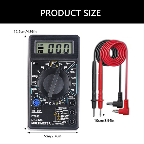 Kleine digitale multimeter ABS-voltmeter voor 2