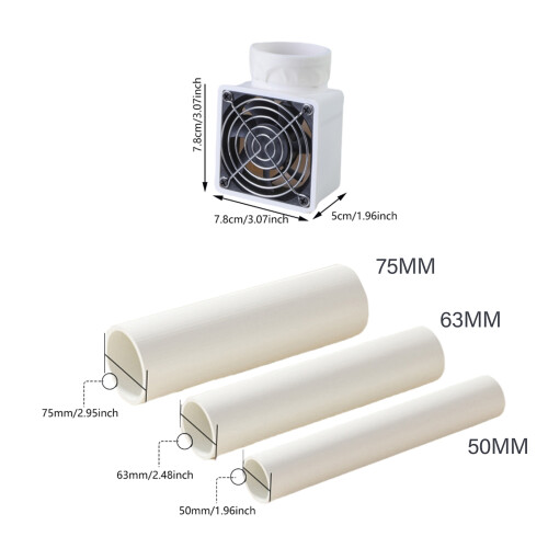 50mm/63mm/75mm Afzuigventilator 12V Wandgemonteerde-63 mm 2