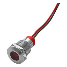 Waterdichte 220V lichtmetalen-12mm Rood licht 220V bedraad