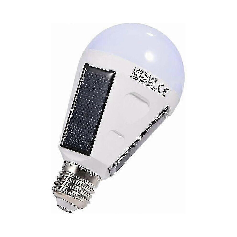 Kikidex (As Show, One Size) Portable Solar Led Bulb, E27 Ip65 Emergency With Hook (12W) Edition 0620 Light