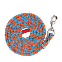 Nylon Horse Lead Rope 11.5ft Blue/Orange Tug-Resistant Friction-Free
