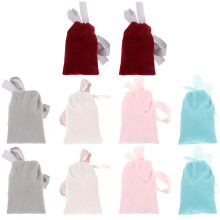 10 Pcs Simple Candy Bags Portable Drawstring Jewelry Pouches