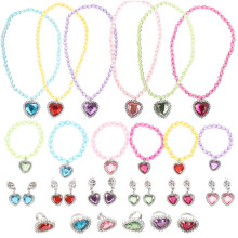 6 Conjuntos De Jóias Para Meninas Com Colares Brincos Anéis Pulseiras