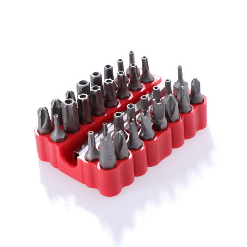 conjunto 33 peças ponteiras segurança hexagonal com suporte