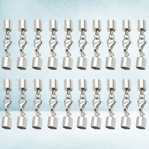 20Pcs Rostfritt Läderremsspänne Multifunktionell 2,2 Mm (Silver) 2