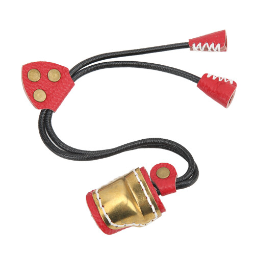 Leather Archery Finger Protector Guard in Red for Traditional Bow Shooting