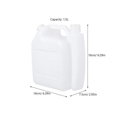 1,5 l mengfles 2-takt - opslagfles kettingslijperolie (wit) 1