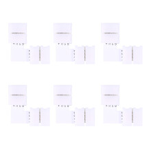 6 Stuks L-Vormige Snap-In Verb. Voor LED Strip SMD5050 RGB