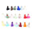20 borlas miniatura multicolor con anillas para diy joyas 1