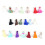 20 borlas miniatura multicolor con anillas para diy joyas 6