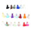 20 borlas miniatura multicolor con anillas para diy joyas 7