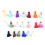 20 borlas miniatura multicolor con anillas para diy joyas 3