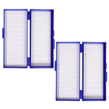 2 fundas, 50 portaobjetos, cajas patológicas envío (azul oscuro)
