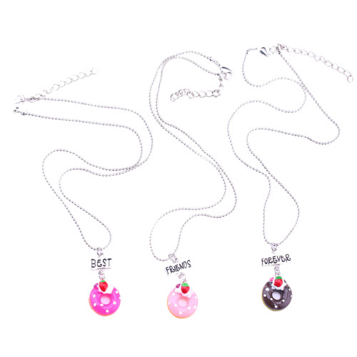 3 Unidades Collar Donut Dibujos Aleación 2