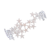 Bride Wedding Crystal Star Crown Hair Accessory For Women White