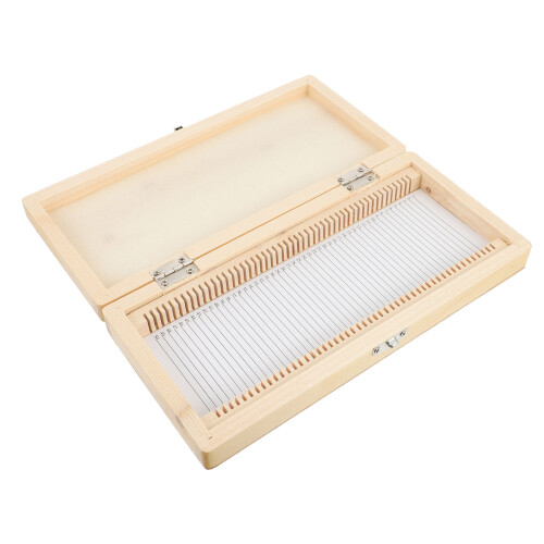 caja de madera para almacenamiento de especímenes y microscopio 1