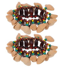 2 Pièces Bracelet En Coquille De Noix Style Africain Tribal Grelot