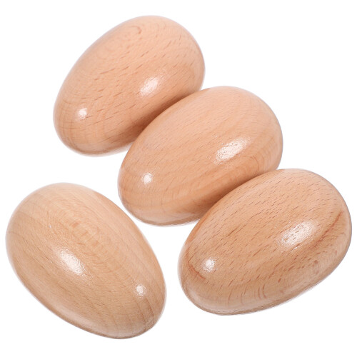 4 Pièces Œufs En Bois Secoueurs Maracas Instruments De Percussion