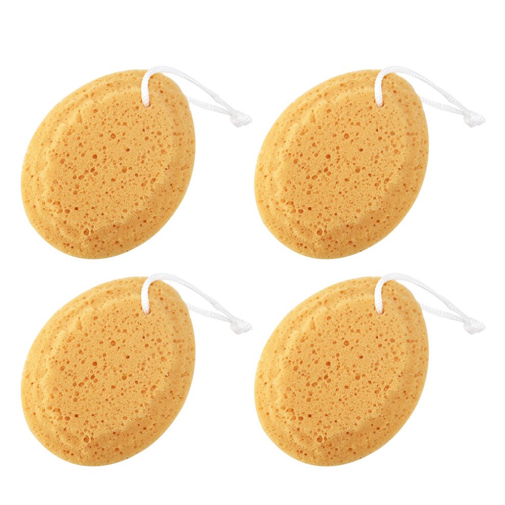 Artibetter 4 Pcs Seaweed Cotton Bath Wipes Honeycomb Shower Sponge