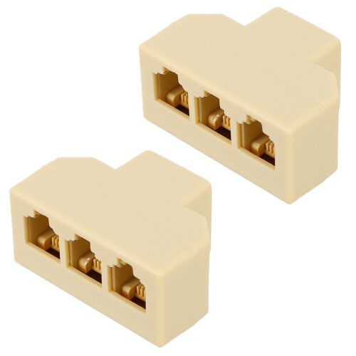2 pcs rj11 socket splitter telephone wall separator adaptor