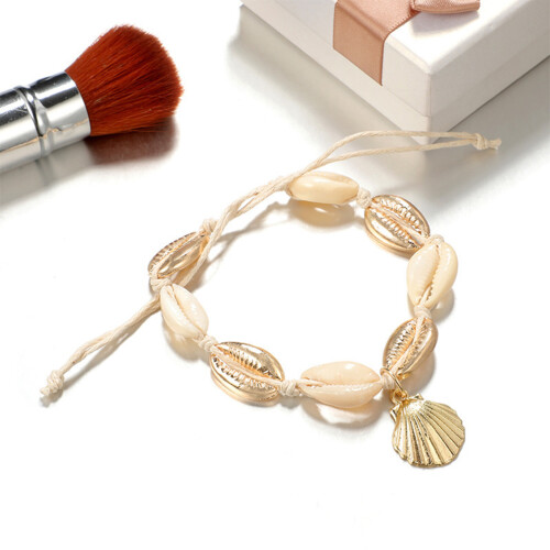 Concha Natural Pulseira Tornozelo Revestida Mulheres 2