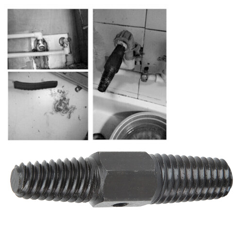 Double Head Carbon Steel Pipe Screw Extractor Tool for DN15 DN20Black
