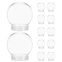 12 vullbare plastic sneeuwbollen 270 ml met schroefdeksel