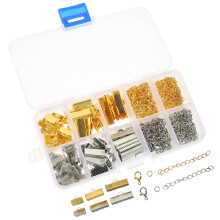 1 box ribbon ends clips, tail chains, lobster clasps, jewelry rings