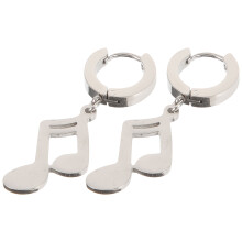 Een Paar Muzikale Symbool Hangoorringen Hip Hop Oorsieraden