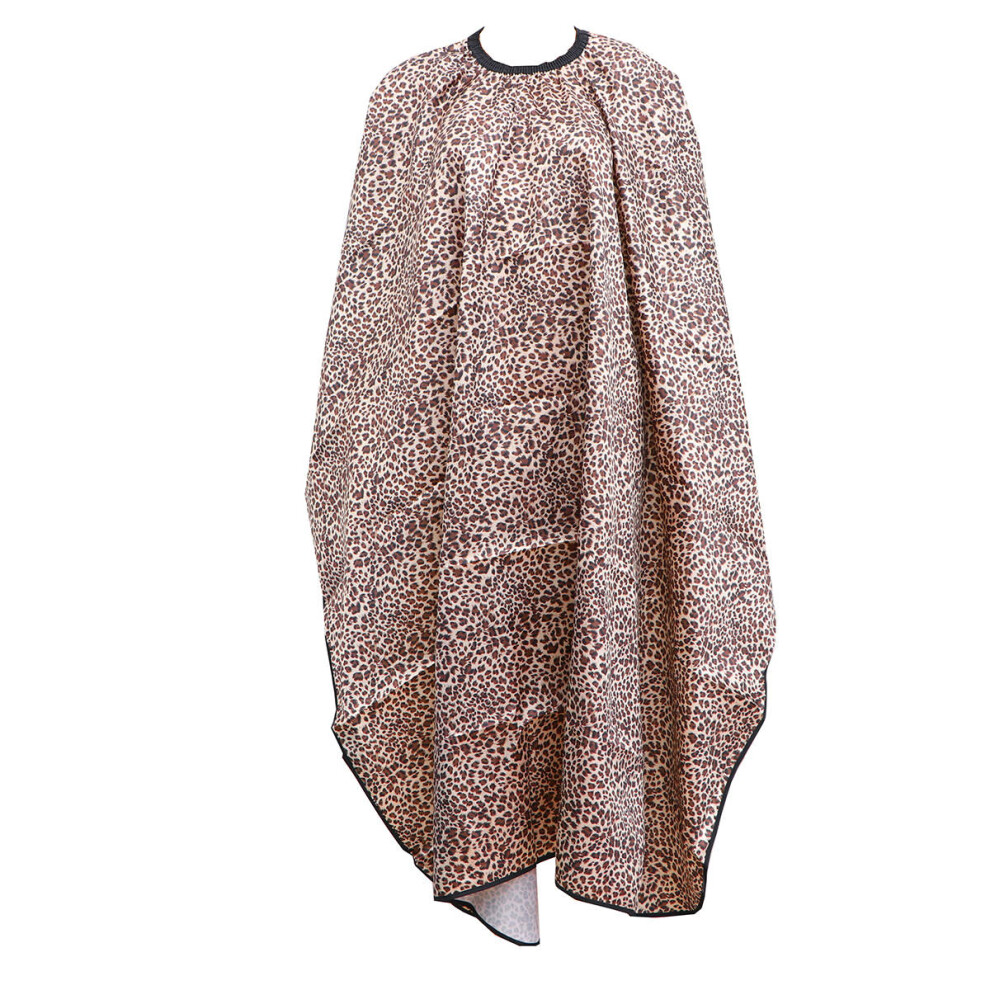 Ohphcall 1Pc Leopard Hairdressing Gown Soft Adjustable Hair Cutting Cape