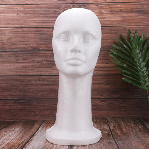 Durable White Foam Mannequin Head Display Stand For Salon Store 2