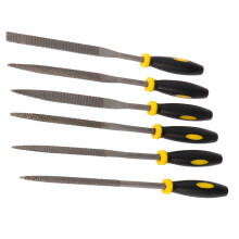 Zestaw 6 drewnianych pilników 160x4 mm z uchwytami
