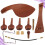 set per violino in legno giuggiolo con puntello e 6