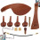 set per violino in legno giuggiolo con puntello e 4