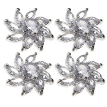 4Pcs Silver Alloy DIY Buttons for Clothes Decorative Cardigan Coat