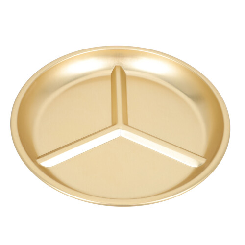 Golden Aluminum Food Divided Plate Multi-Compartment Kitchen Dish