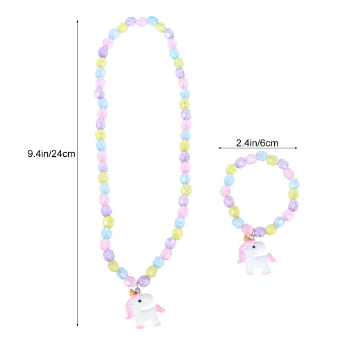 Colar De Unicórnio Com Pingente De Rosa Para Crianças 1